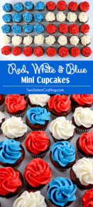 Red White and Blue Mini Cupcakes by Two Sisters Crafting