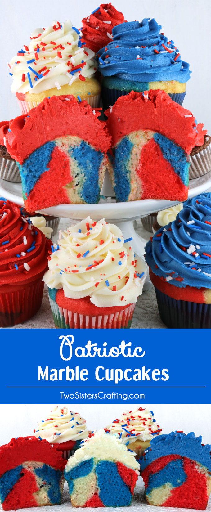 We've found 15 of the Best 4th of July Cupcakes and they are red, white and blue and delicious! They'd be perfect for your Fourth of July party or summer family BBQ! These 15 yummy Patriotic Cupcakes will be a delicious 4th of July treat. Pin these easy to make Independence Day desserts for later and follow us for more 4th of July Food Ideas. 