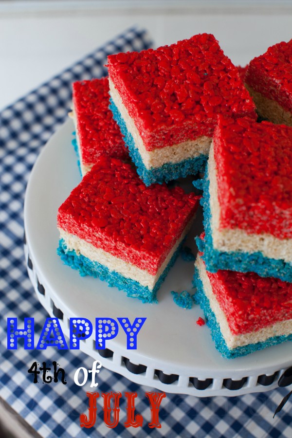 We've found 15 of the Best 4th of July Rice Krispie Treats.  Your friends and family at your Fourth of July party or summer family BBQ will love these Red White and Blue treats! These 15 yummy Patriotic Desserts are all amazing and gorgeous 4th of July treats.  Pin these easy to make Independence Day Rice Krispie Treats for later and follow us for more 4th of July Food Ideas. 