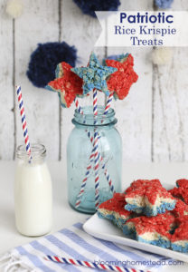 Patriotic Rice Krispie Treat by Blooming Homestead