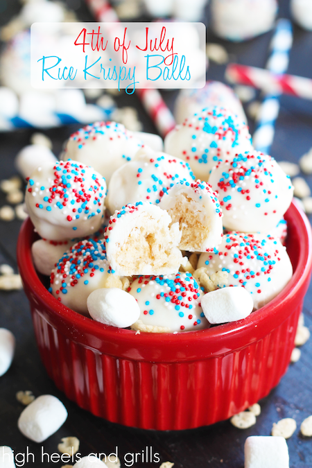 We've found 15 of the Best 4th of July Rice Krispie Treats.  Your friends and family at your Fourth of July party or summer family BBQ will love these Red White and Blue treats! These 15 yummy Patriotic Desserts are all amazing and gorgeous 4th of July treats.  Pin these easy to make Independence Day Rice Krispie Treats for later and follow us for more 4th of July Food Ideas. 