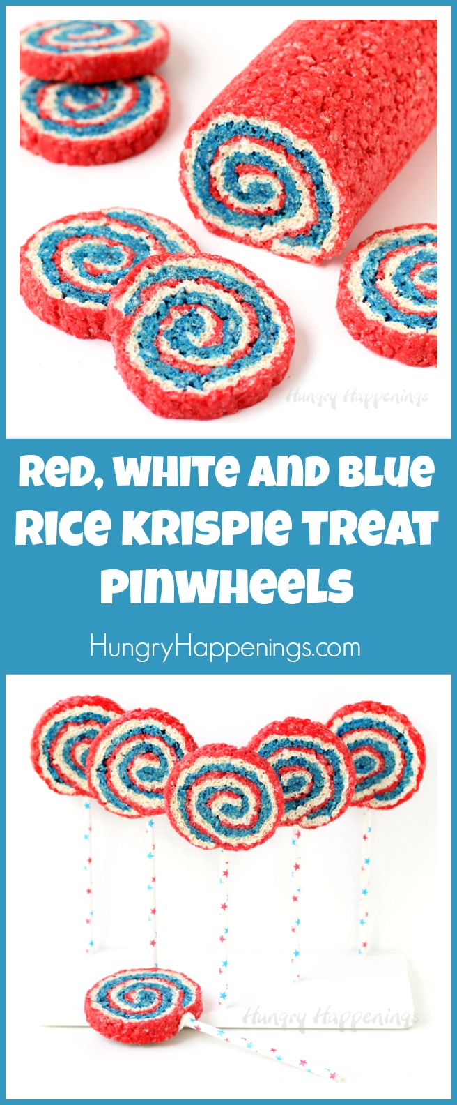 We've found 15 of the Best 4th of July Rice Krispie Treats.  Your friends and family at your Fourth of July party or summer family BBQ will love these Red White and Blue treats! These 15 yummy Patriotic Desserts are all amazing and gorgeous 4th of July treats.  Pin these easy to make Independence Day Rice Krispie Treats for later and follow us for more 4th of July Food Ideas. 