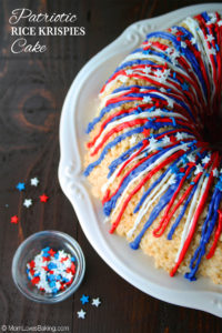 Patriotic Rice Krispie Cake by Mom Loves Baking