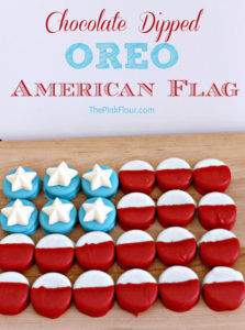 Chocolate Dipped Oreo American Flag by The Pink Flour
