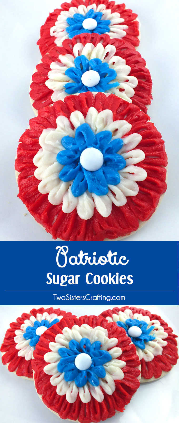 We've found 15 of the Best 4th of July Cookies.  These red, white and blue desserts will wow your guests at your Fourth of July party or summer family BBQ! These 15 yummy Patriotic Desserts are delicious 4th of July treats.  Pin these easy to make Independence Day cookies for later and follow us for more 4th of July Food Ideas. 