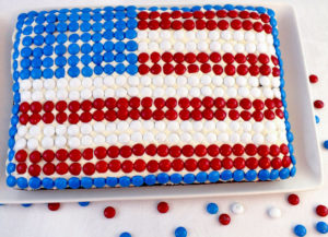 Two Sisters Crafting - M&M Flag Cake
