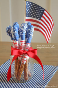 Red White and Blue Dipped Pretzels by The 36th Avenue