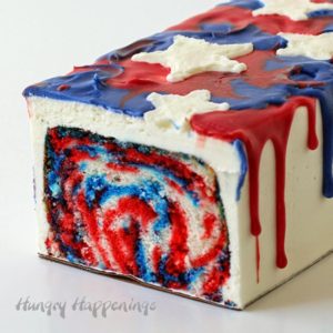 Red White and Blue Tie Dye Cake by Hungry Happenings