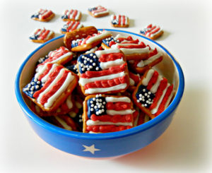 Patriotic Flag Pretzel Snacks by Sugar Swings