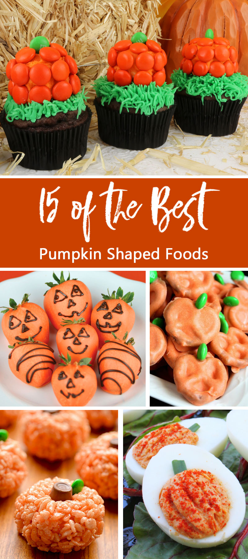 We've found 15 of the Best Pumpkin Shaped Foods and any of these fun sweet and savory recipes will look great on Halloween or Thanksgiving Dessert Table! These 15 yummy Thanksgiving Foods are all amazing and gorgeous Halloween treats. Pin these easy to make Thanksgiving Food Ideas for later and follow us for more Halloween Food Ideas. 