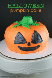 Halloween Pumpkin Cake by Mom Loves Baking