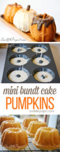 Mini Bundt Cake Pumpkins by One Little Project