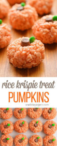 Pumpkin Rice Krispie Treats by One Little Project
